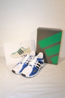 Mens Adidas Equipment Guidance Running Shoes White Blue Trainers S77281 Size 12